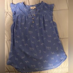 LOFT Blue Floral Top